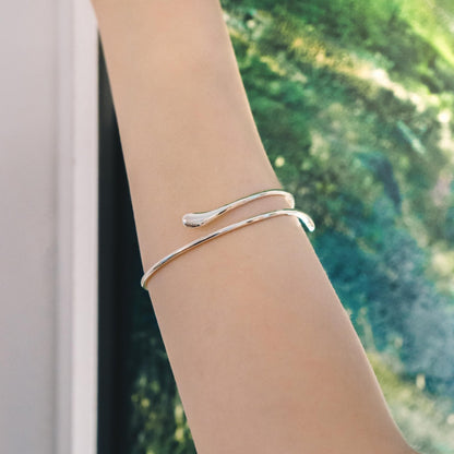 Silver Plated Teardrop Bangle