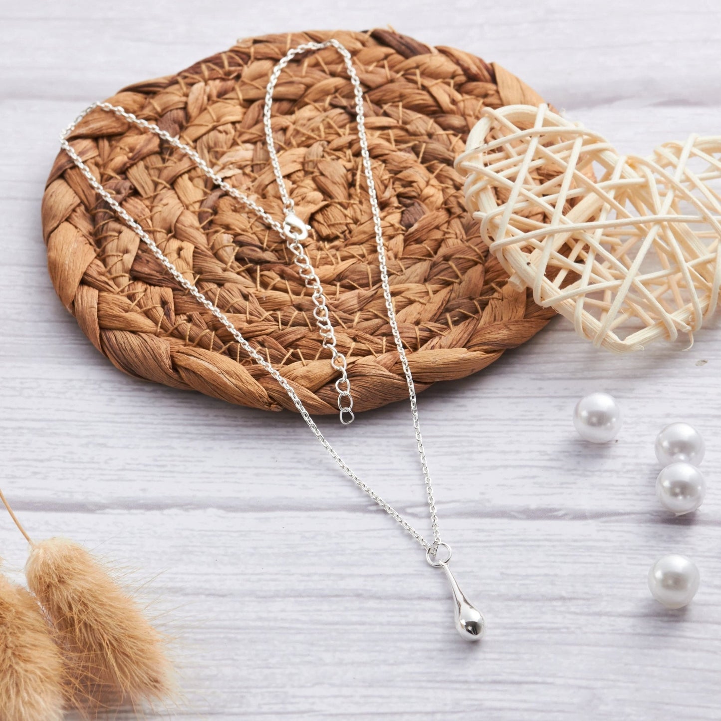 Silver Plated Teardrop Necklace