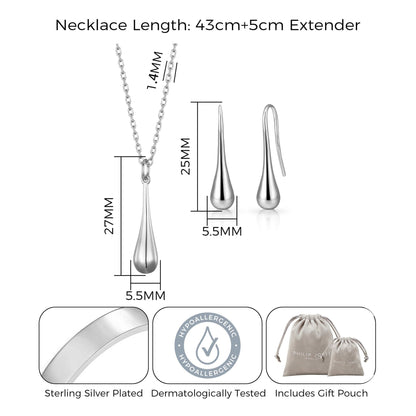 Silver Plated Teardrop Set