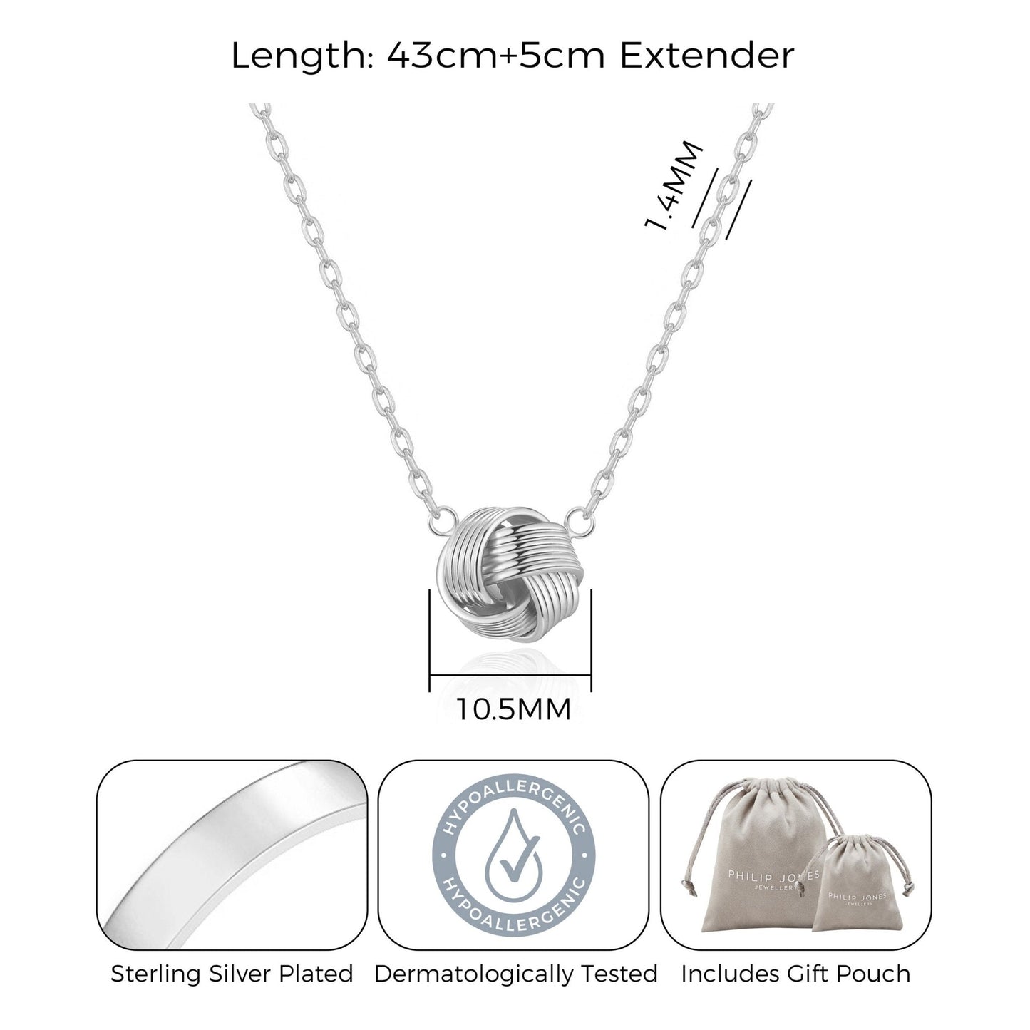 Silver Plated Thank You for Helping us Tie The Knot Bridal Necklace with Quote Card