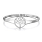 Silver Plated Tree of Life Bangle Created with Zircondia® Crystals (7 Inch)