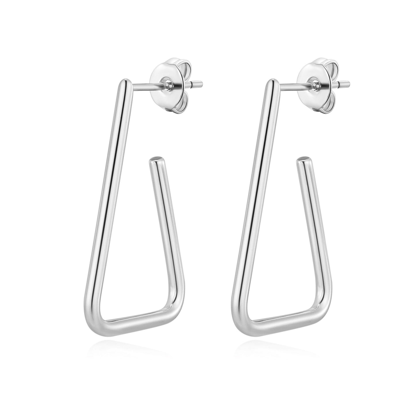 Silver Plated Triangle Hoop Earrings