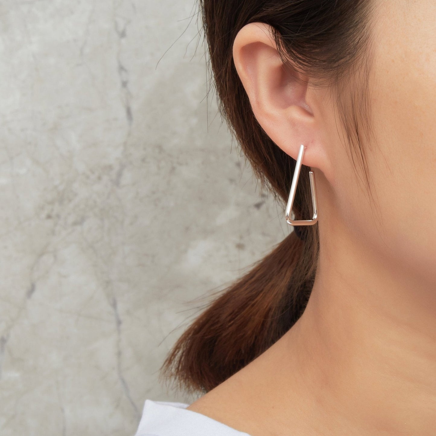 Silver Plated Triangle Hoop Earrings