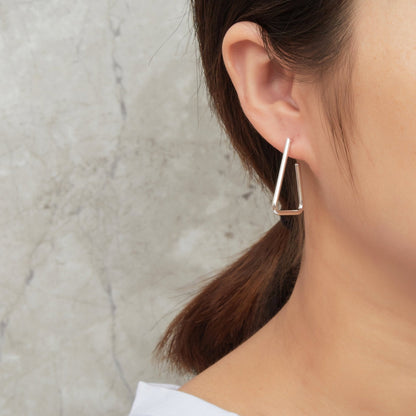 Silver Plated Triangle Hoop Earrings