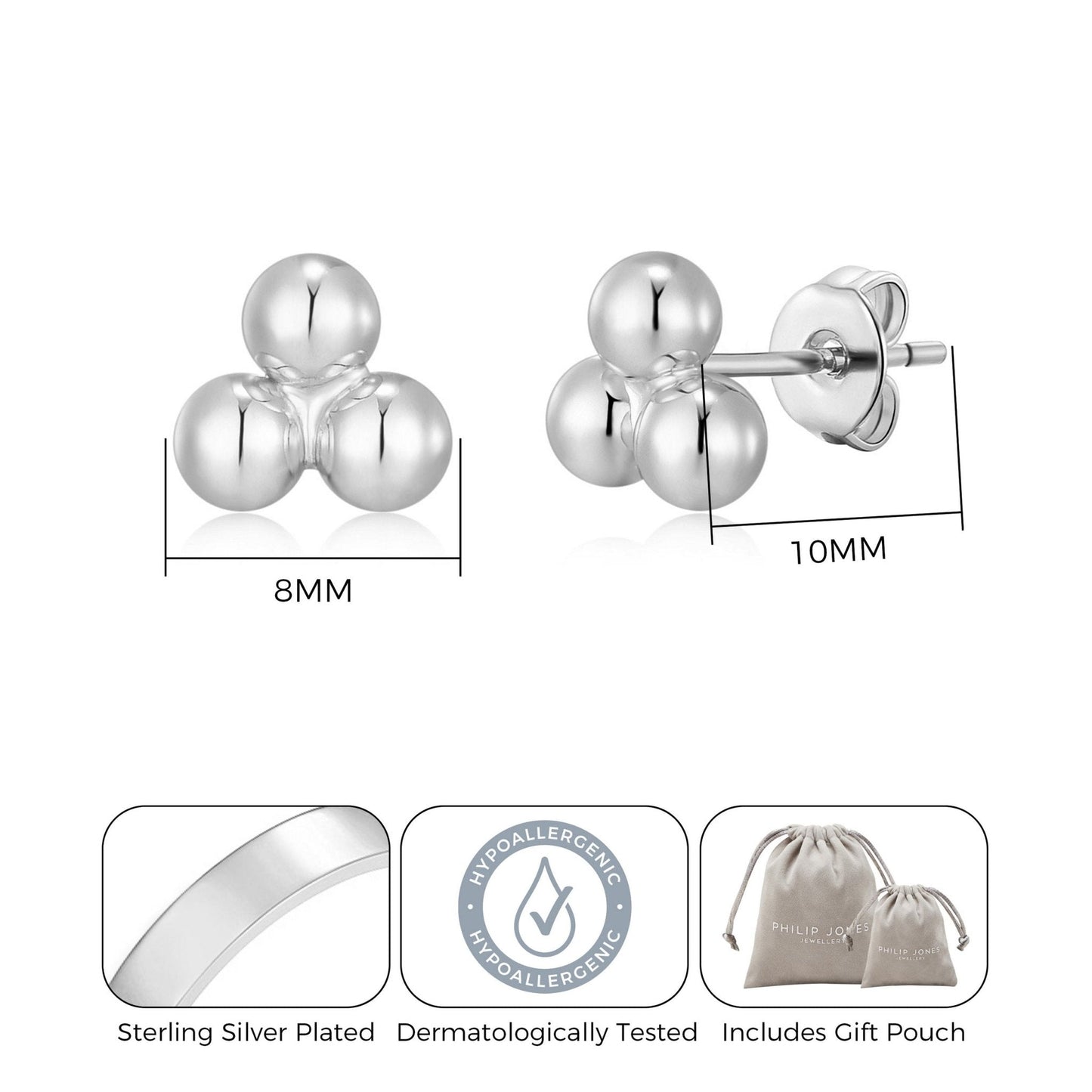 Silver Plated Trinity Earrings