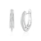 Silver Plated Triple Illusion Hoop Earrings Created with Zircondia® Crystals