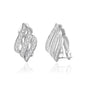 Silver Plated Triple Row Clip On Earrings Created with Zircondia® Crystals