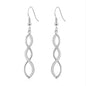 Silver Plated Twist Drop Earrings Created with Zircondia® Crystals