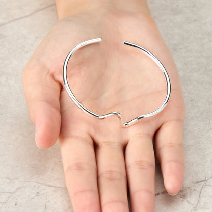 Silver Plated Wave Cuff Bangle