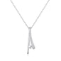 Silver Plated Wishbone Necklace Created with Zircondia® Crystals
