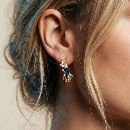 Silver Topaz Gemstone Zaria Earrings