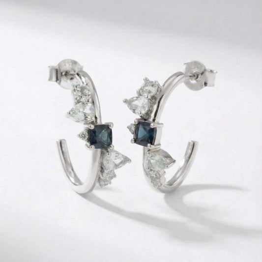 Silver Topaz Gemstone Zaria Earrings