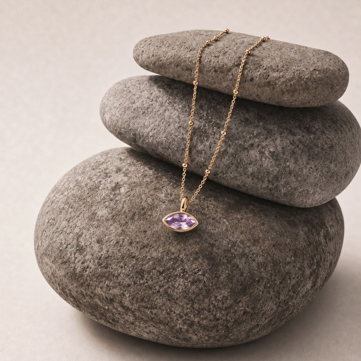 Siren’s Teardrop Amethyst Necklace - Gold or Silver