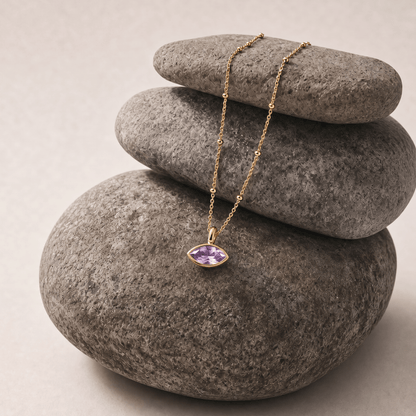 Siren’s Teardrop Amethyst Necklace - Gold or Silver