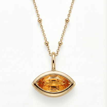 Siren’s Teardrop Citrine Necklace - Gold or Silver