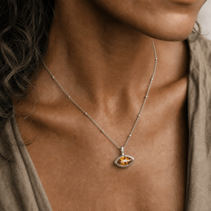 Siren’s Teardrop Citrine Necklace - Gold or Silver