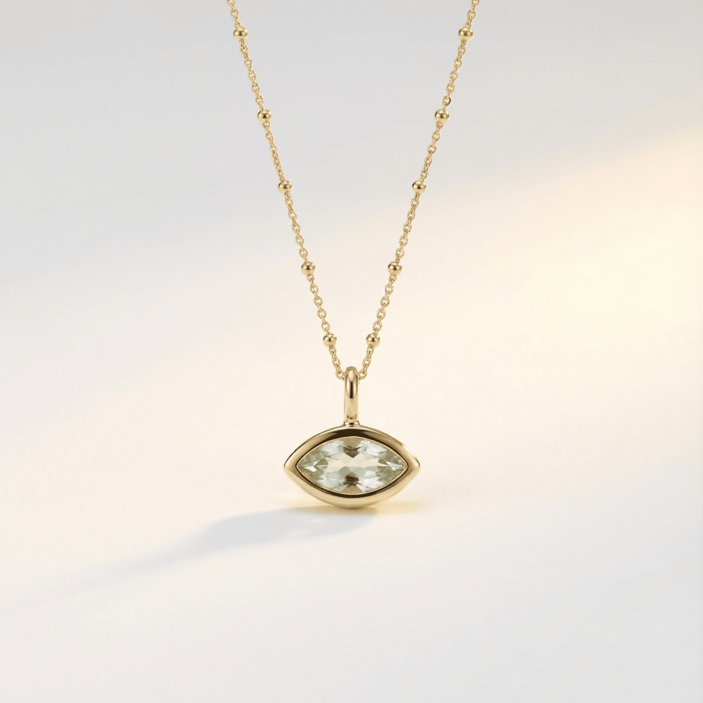 Siren’s Teardrop Green Quartz Necklace - Gold or Silver