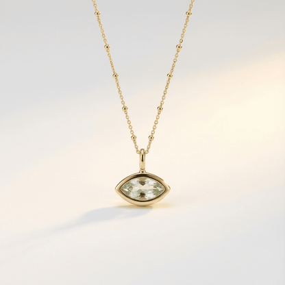 Siren’s Teardrop Green Quartz Necklace - Gold or Silver