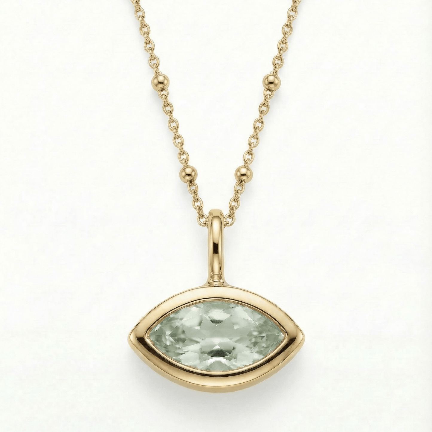 Siren’s Teardrop Green Quartz Necklace - Gold or Silver