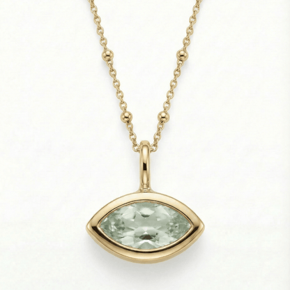 Siren’s Teardrop Green Quartz Necklace - Gold or Silver