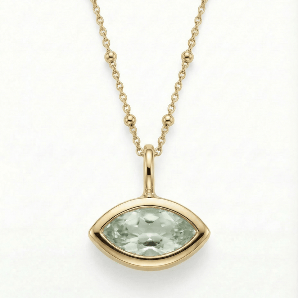 Siren’s Teardrop Green Quartz Necklace - Gold or Silver