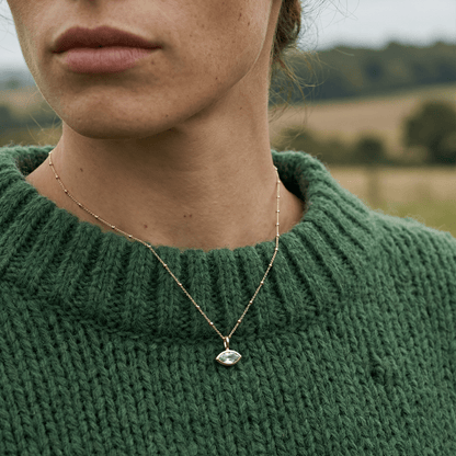 Siren’s Teardrop Green Quartz Necklace - Gold or Silver