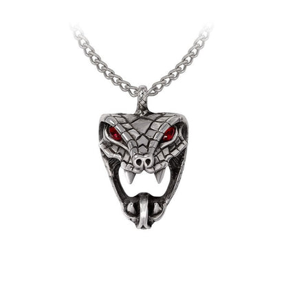 Snake Necklace Red Crystal Gothic Pewter Alchemy