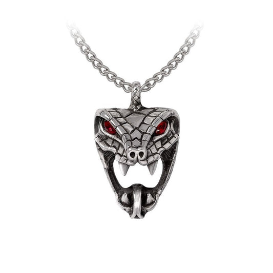 Snake Necklace Red Crystal Gothic Pewter Alchemy