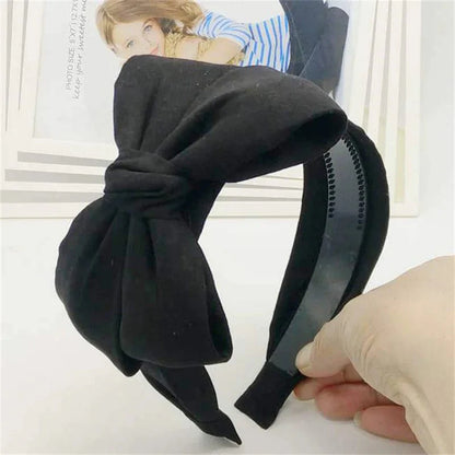 Solid Bowknot wide Hairbands Hair Accessories