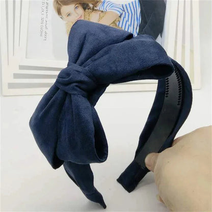 Solid Bowknot wide Hairbands Hair Accessories