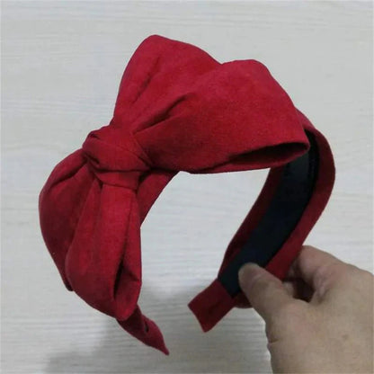 Solid Bowknot wide Hairbands Hair Accessories