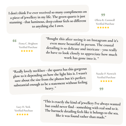 Large Silver Green Quartz Necklace - Giselle