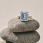 Gold or Silver Ocean Blue Topaz Ring - Bali