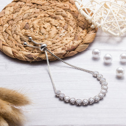 Solitaire Crystal Friendship Bracelet with Zircondia® Crystals