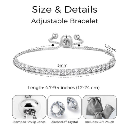 Solitaire Friendship Bracelet Created with Zircondia® Crystals