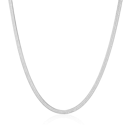 Stainless Steel Herringbone Flat Snake Chain 16" 18" 20" Inch Necklace