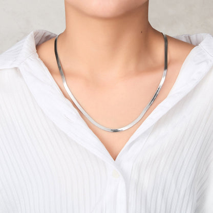 Stainless Steel Herringbone Flat Snake Chain 16" 18" 20" Inch Necklace