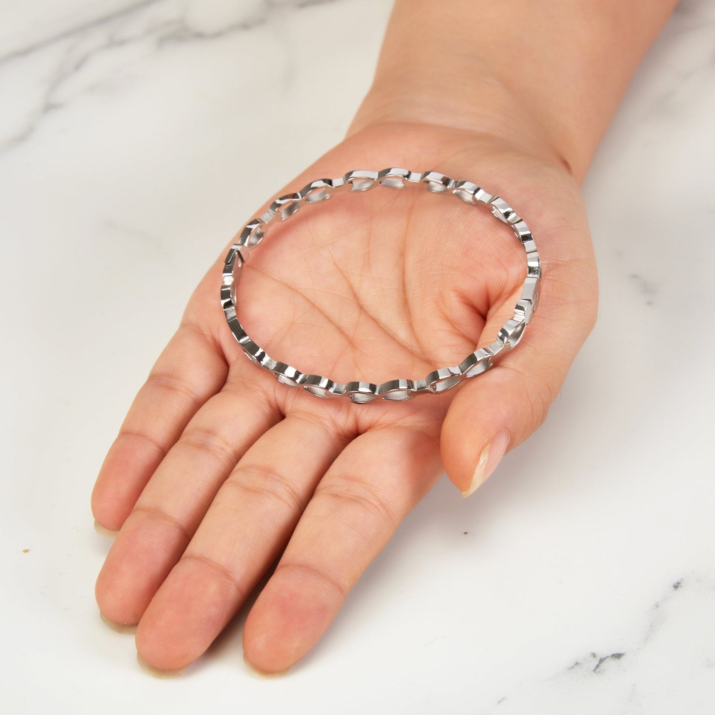 Stainless Steel Infinity Bangle (7 Inch)