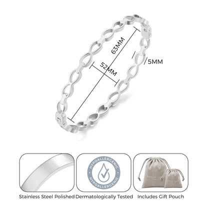Stainless Steel Infinity Bangle (7 Inch)