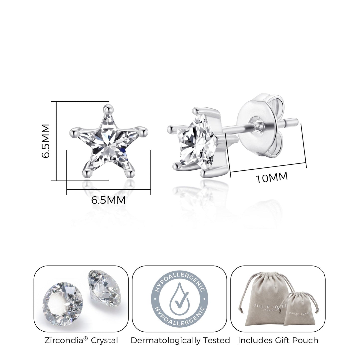 Star Earrings Created with Zircondia® Crystals