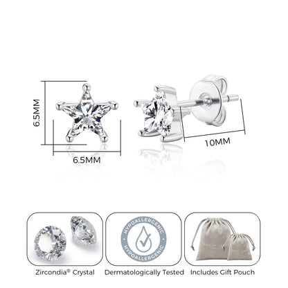 Star Earrings Created with Zircondia® Crystals