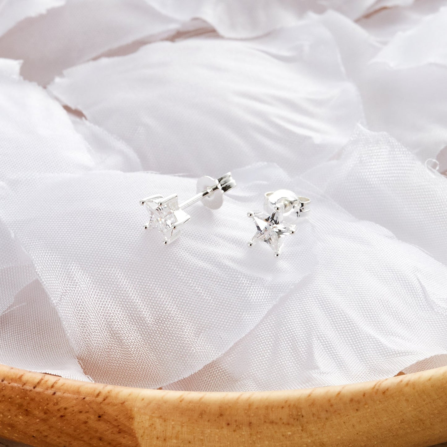 Star Earrings Created with Zircondia® Crystals