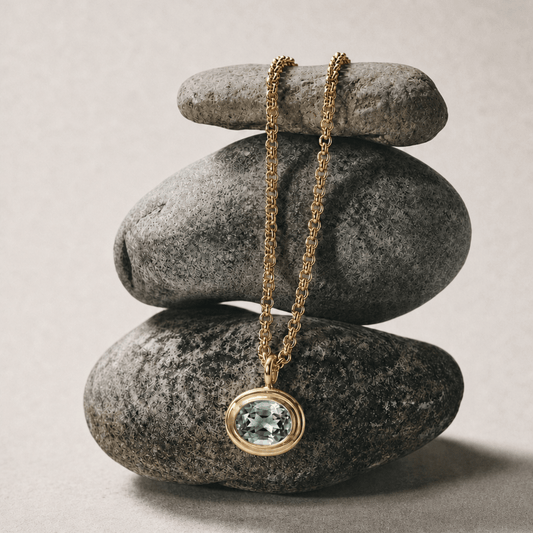 Gold Green Quartz Necklace - Margo