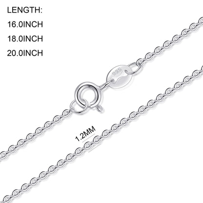 Sterling Silver 16" 18" 20" Inch 1.2mm Fine Cable Chain Necklace