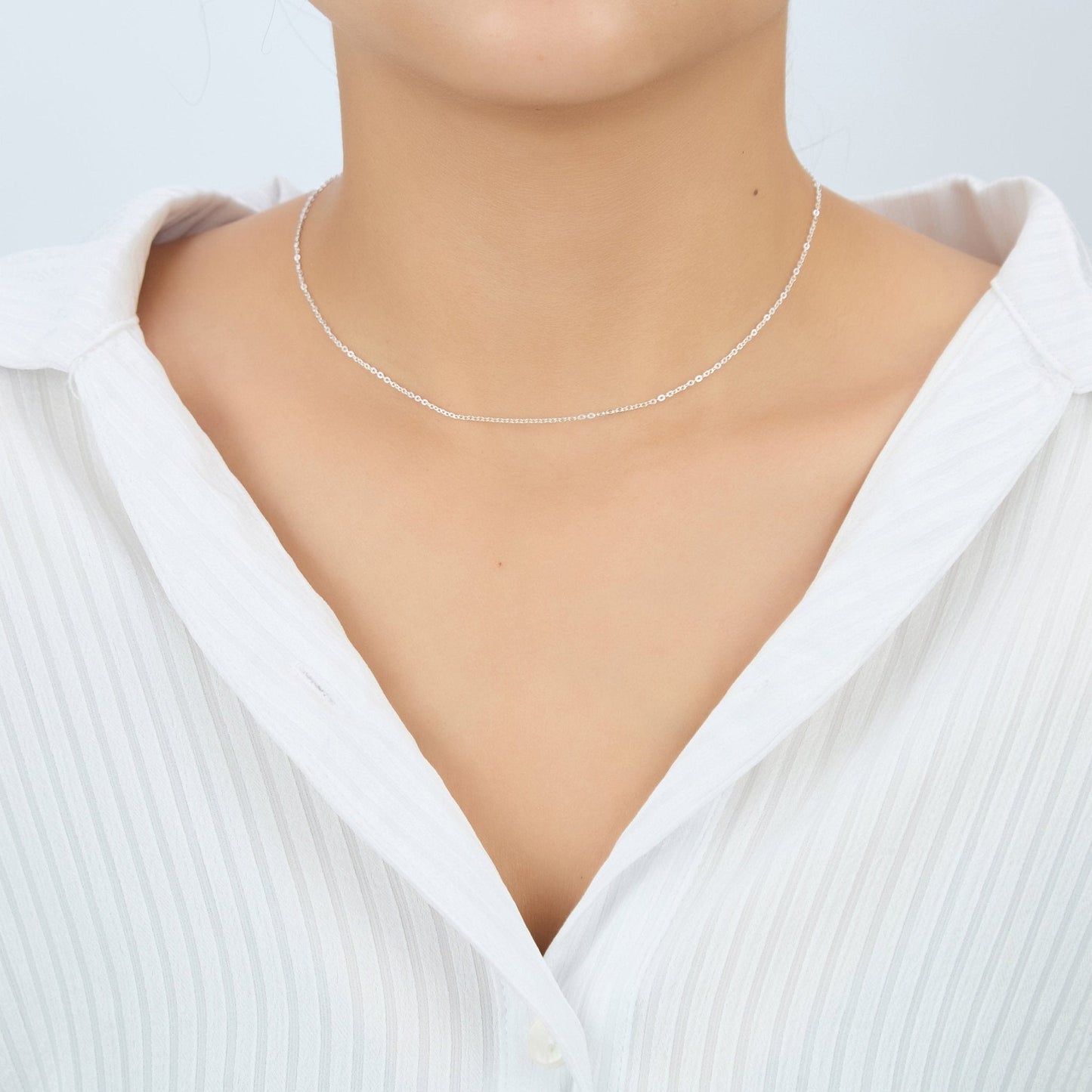 Sterling Silver 16" 18" 20" Inch 1.2mm Fine Cable Chain Necklace