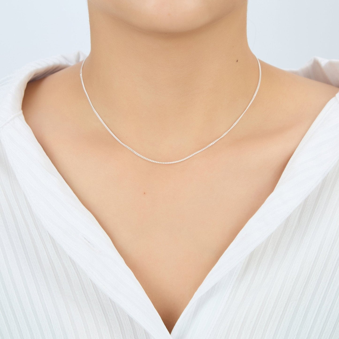 Sterling Silver 16" 18" 20" Inch 1.2mm Fine Italian Curb Chain Necklace