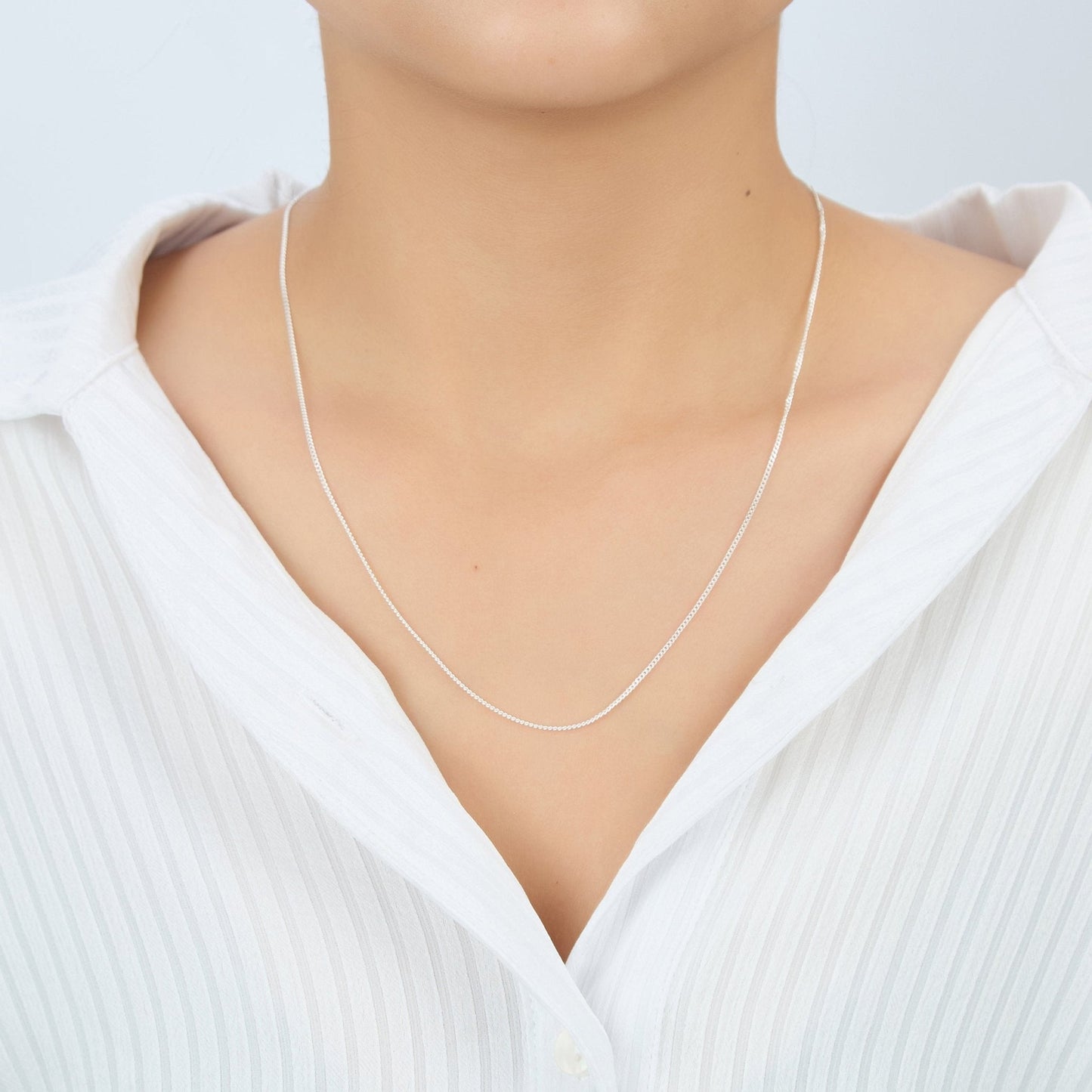 Sterling Silver 16" 18" 20" Inch 1.2mm Fine Italian Curb Chain Necklace