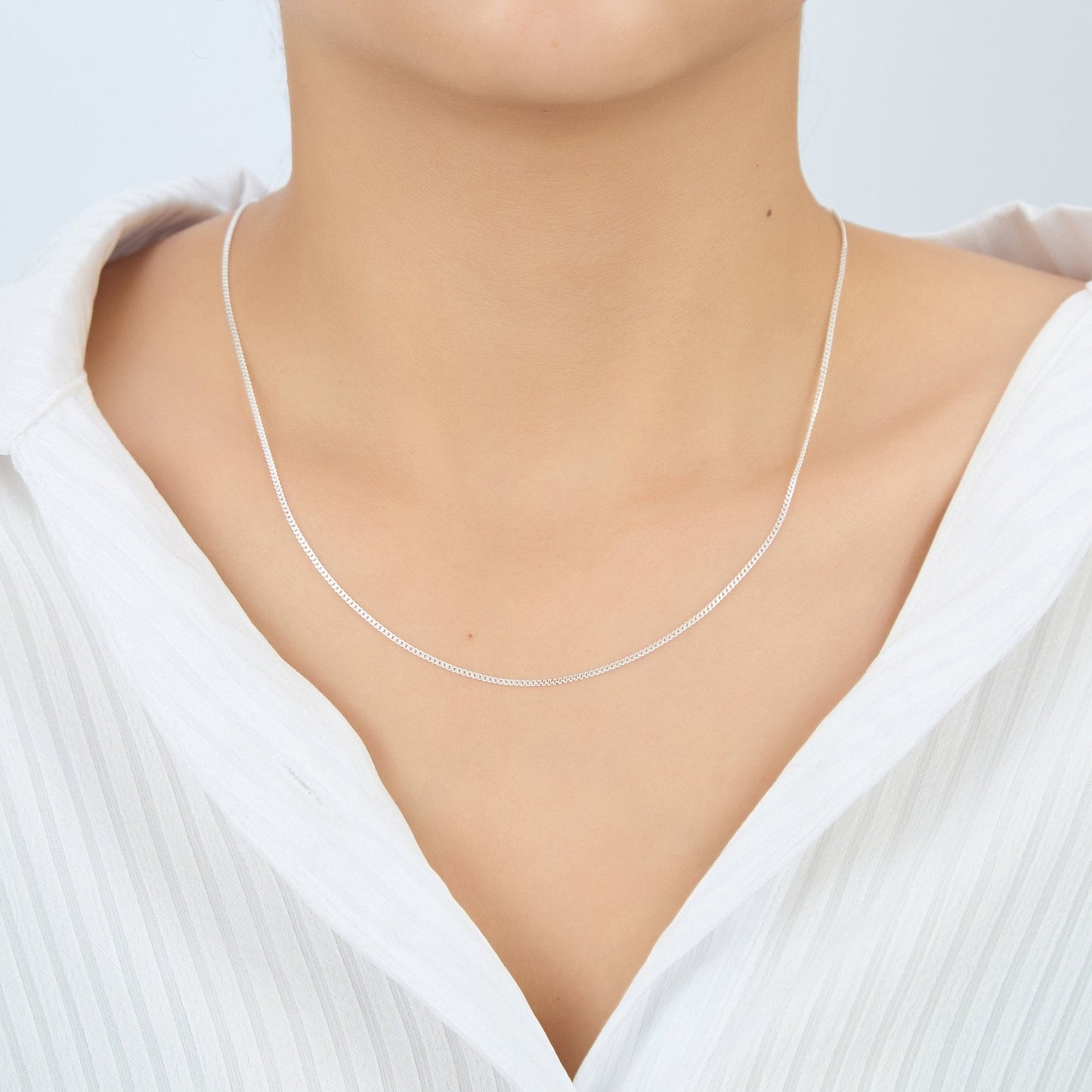 Sterling Silver 16" 18" 20" Inch 1.2mm Fine Italian Curb Chain Necklace