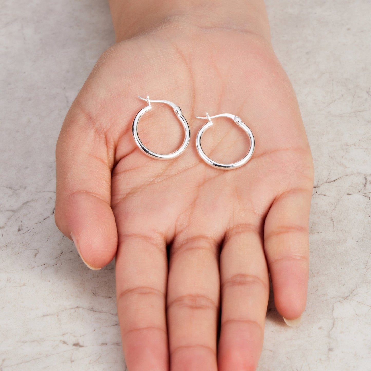 Sterling Silver 20mm Hoop Earrings