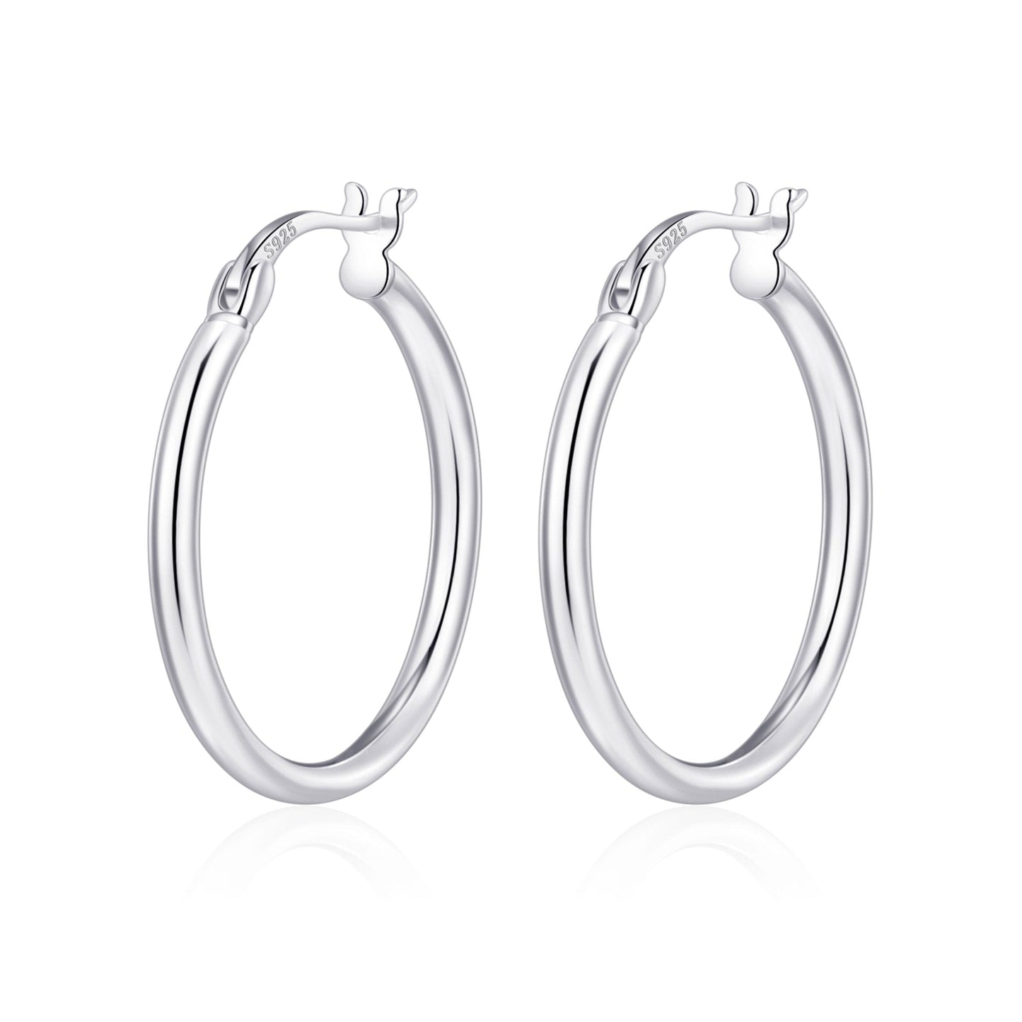 Sterling Silver 25mm Hoop Earrings